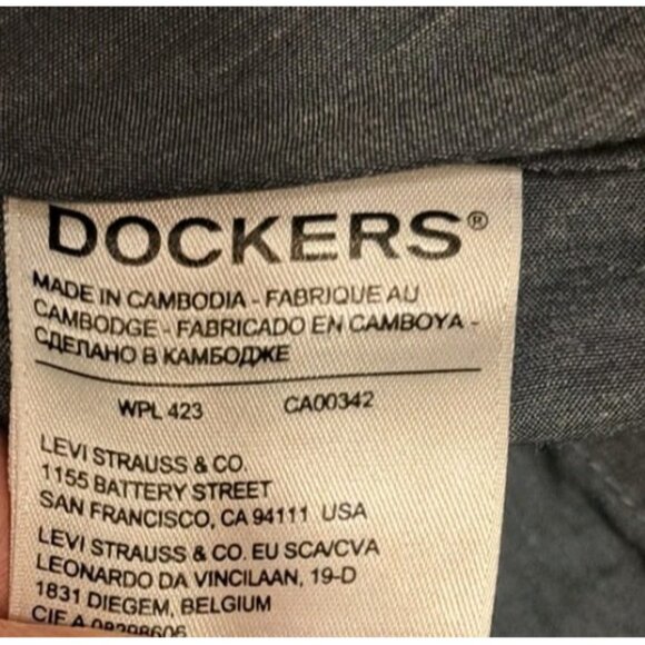 Dockers Mens Black 40x29 Blue Pleated And Gray Flat Front Lot Of 2 Custom Bleach - Picture 7 of 8